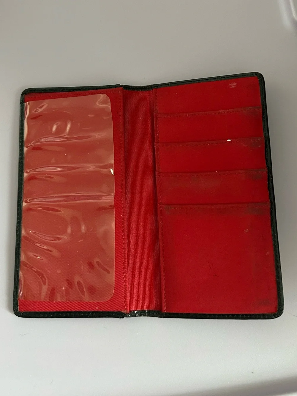 Vintage HOBO International black leather tall checkbook bifold wallet